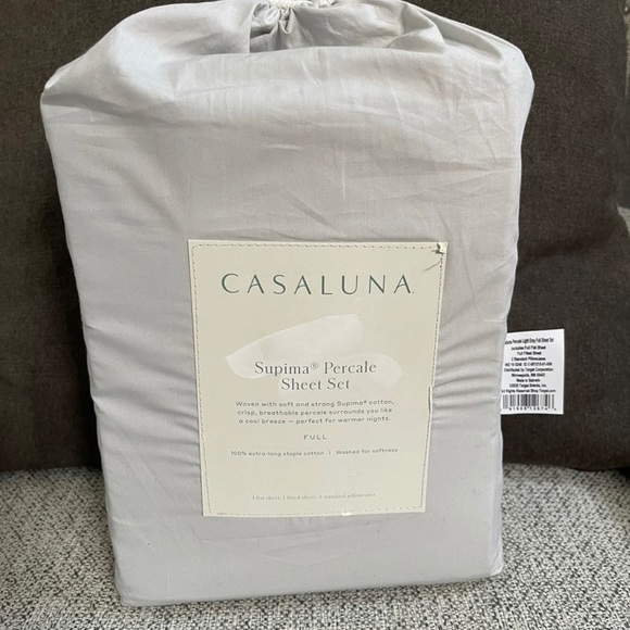 Casaluna Bedding Casaluna Full Washed Supima Percale Sheet Set